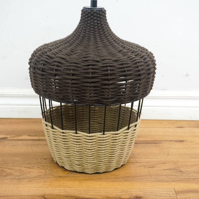 Hannah Outdoor Pendant Light – Brown Top, Beige Bottom