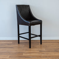 High Back Counter Stool in Brown Leather