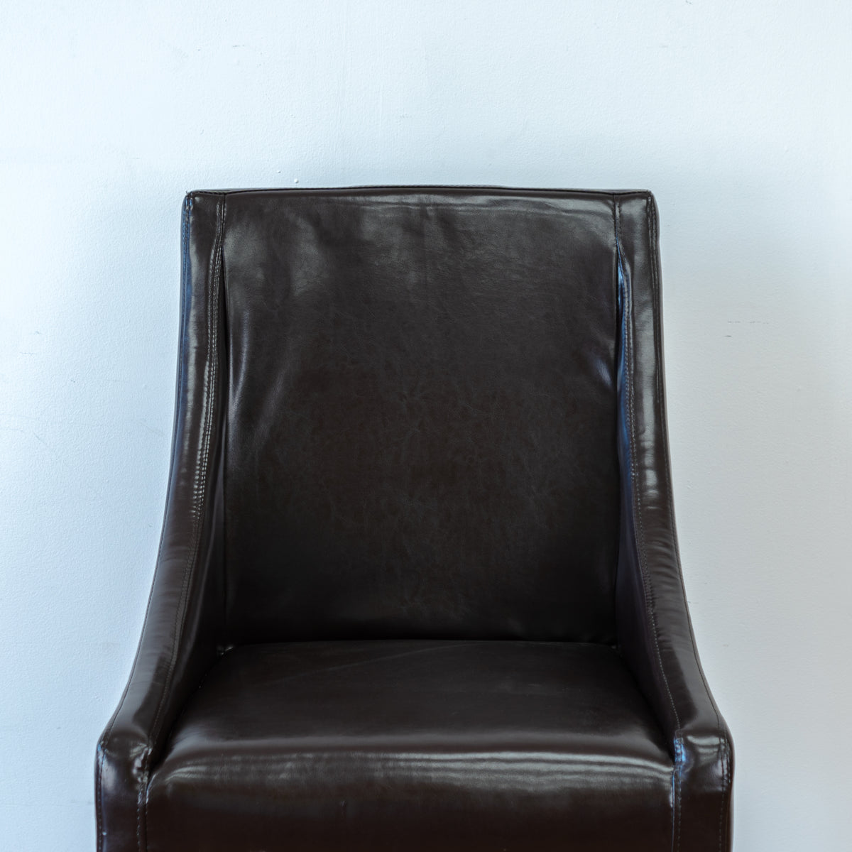 High Back Counter Stool in Brown Leather