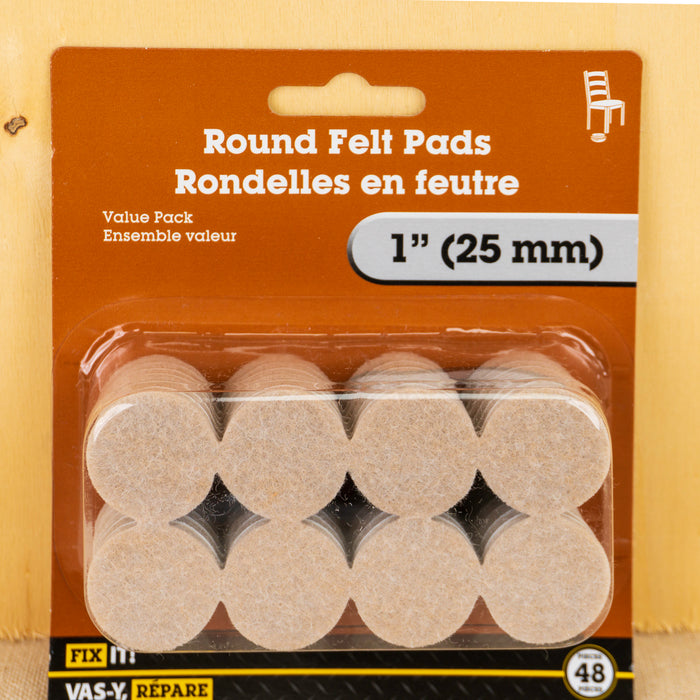 1" Round Felt Value Pack 48 Pieces