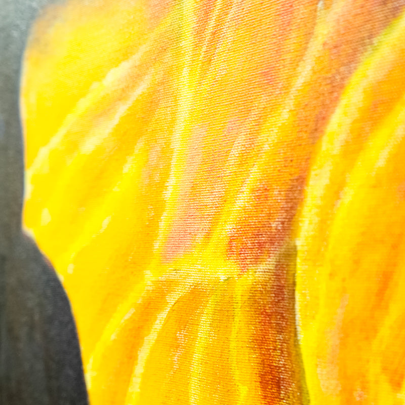 Canvas Artwork – Yellow Flower by P. Lund Steel – 24x24-Inch