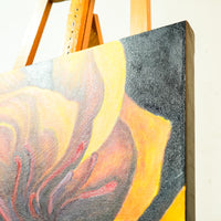 Canvas Artwork – Yellow Flower by P. Lund Steel – 24x24-Inch