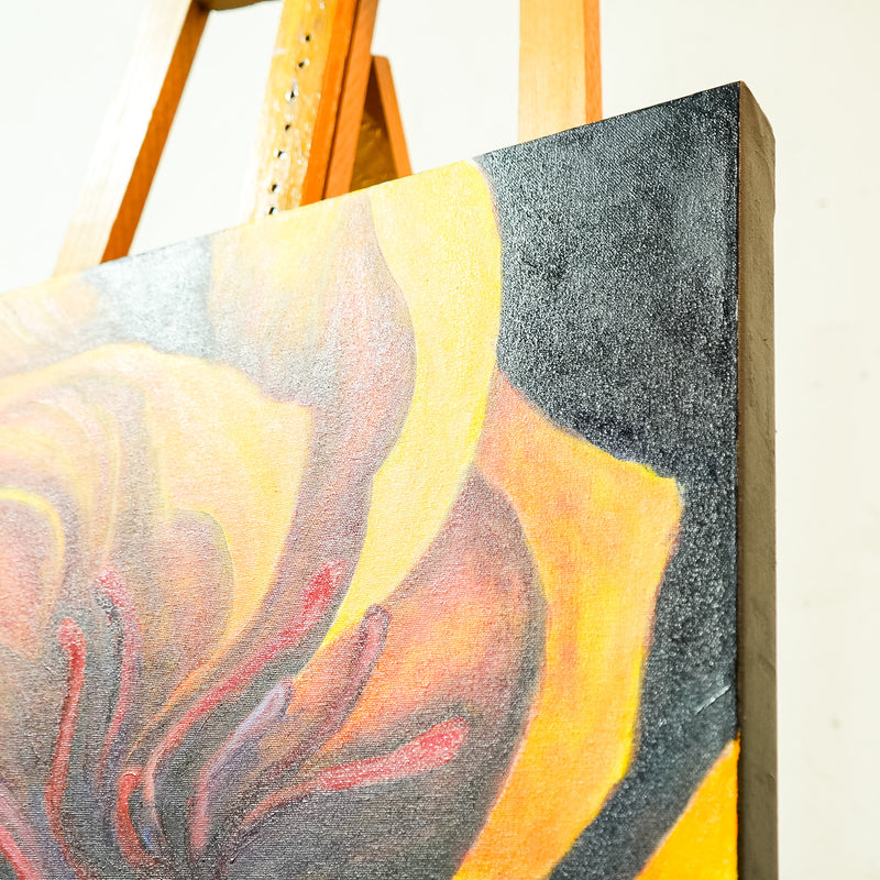 Canvas Artwork – Yellow Flower by P. Lund Steel – 24x24-Inch