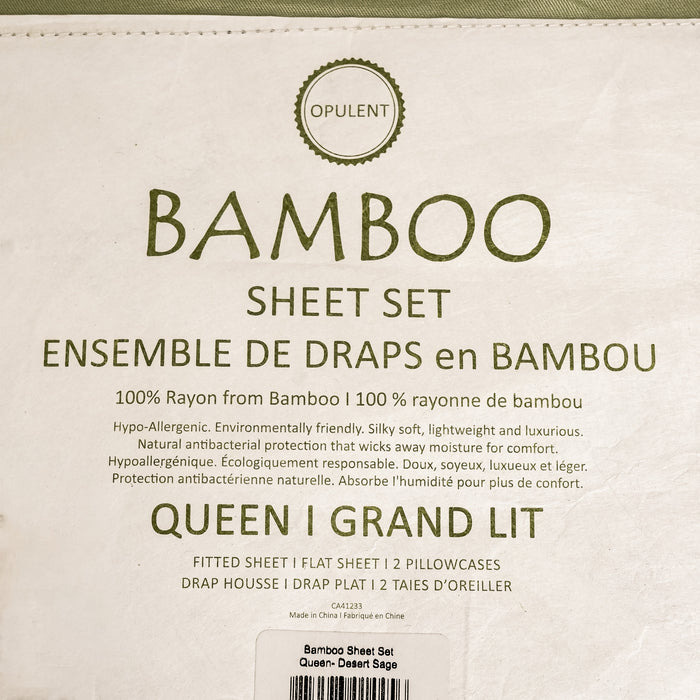 Bamboo Sheet Set in Desert Sage, Queen