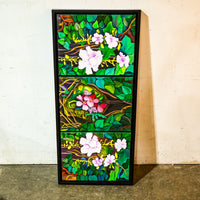 Framed Triple Floral Canvas Artwork – 51.5x22.5-Inch