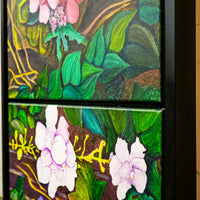 Framed Triple Floral Canvas Artwork – 51.5x22.5-Inch