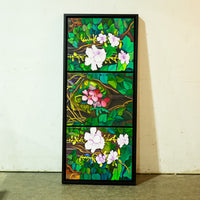 Framed Triple Floral Canvas Artwork – 51.5x22.5-Inch
