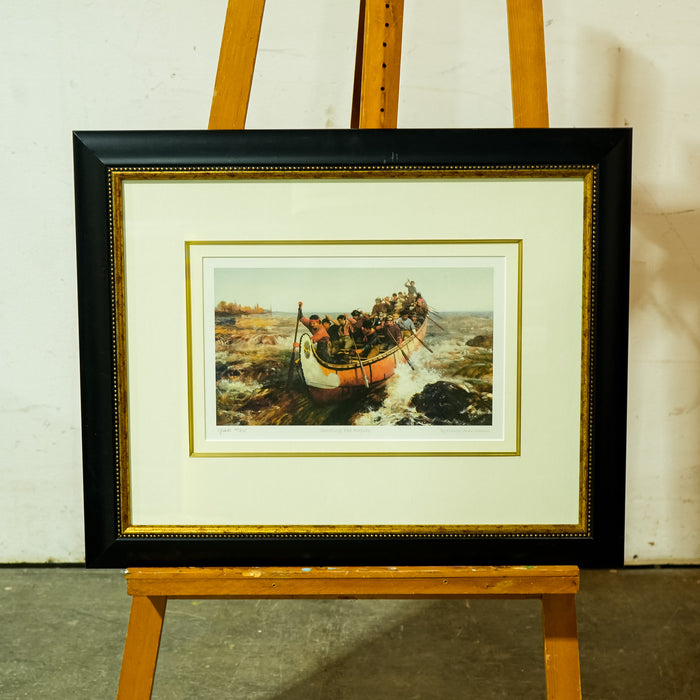 Shooting the Rapids By Frances Anne Hopkins – 23.75x18.75-Inch Framed