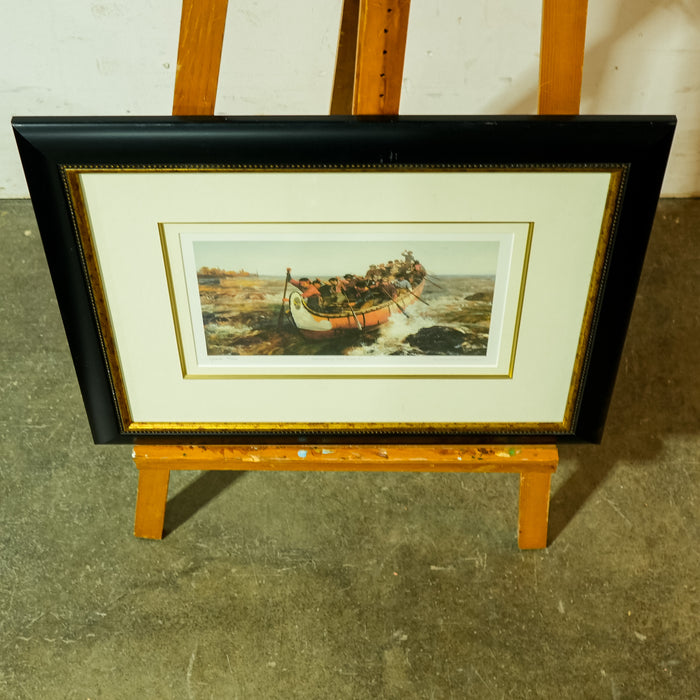 Shooting the Rapids By Frances Anne Hopkins – 23.75x18.75-Inch Framed