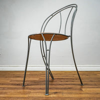 Patio Chair with Wood Seat and Metal Frame – Seat 18.5" H