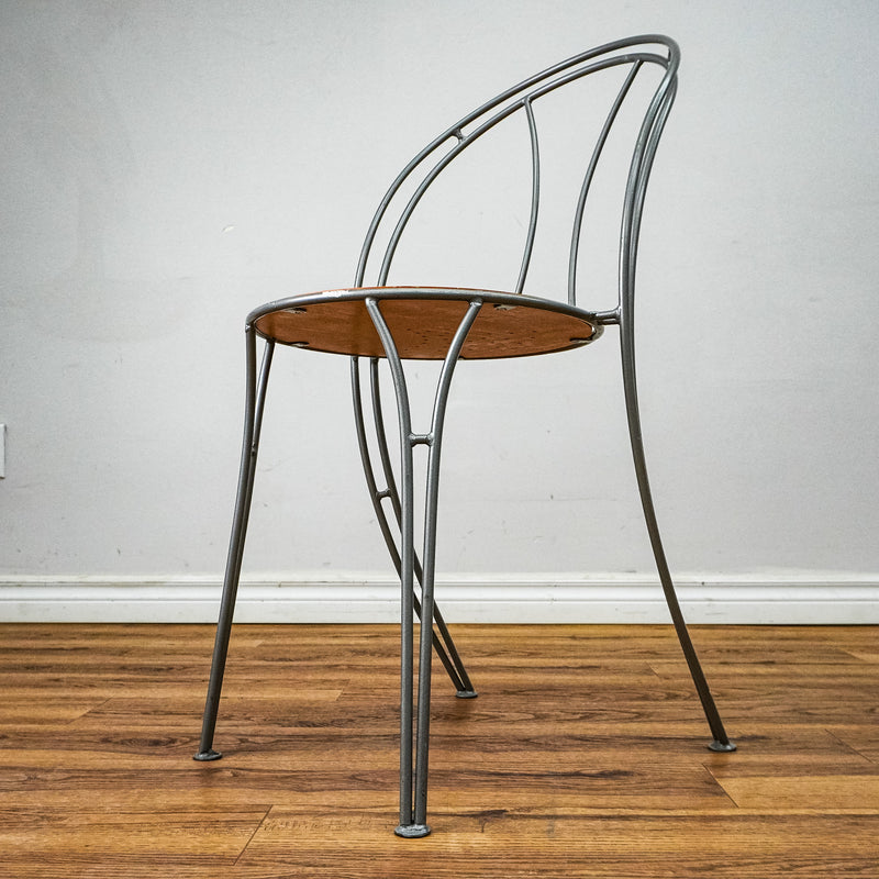 Patio Chair with Wood Seat and Metal Frame – Seat 18.5" H