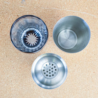 Classic Steel & Glass Cocktail Shaker 10.5-Inch Tall with Matching Tumbler