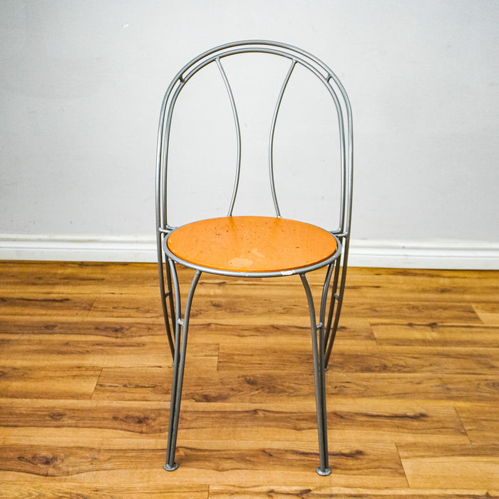 Patio Chair with Wood Seat and Metal Frame – Seat 18.5" H