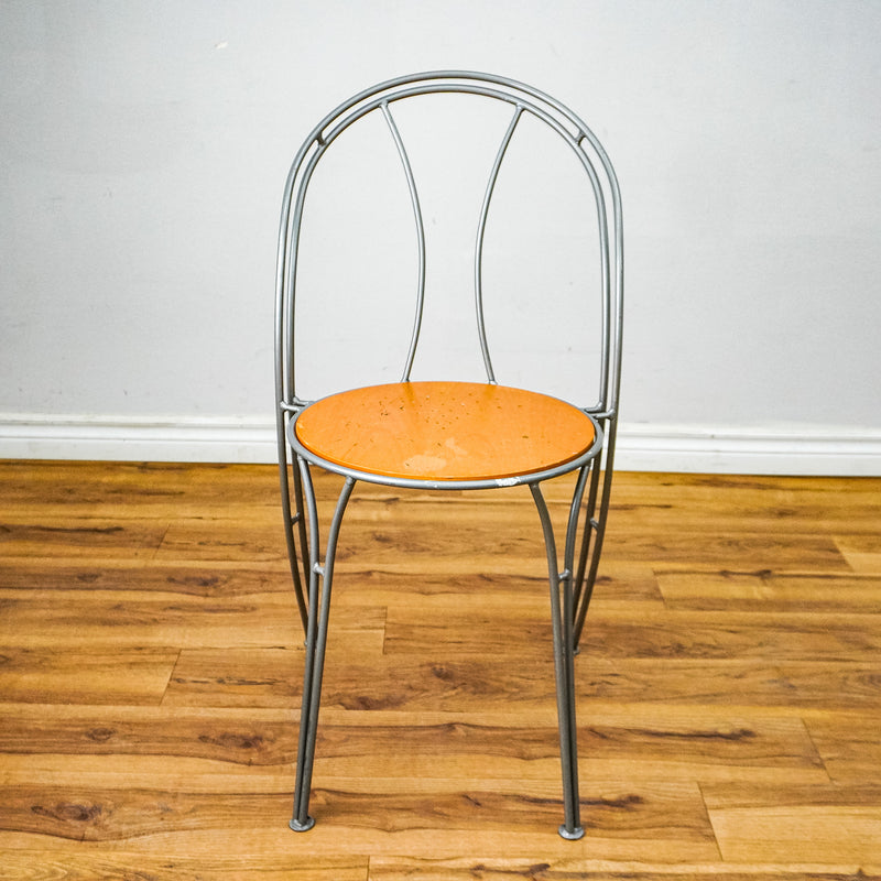 Patio Chair with Wood Seat and Metal Frame – Seat 18.5" H