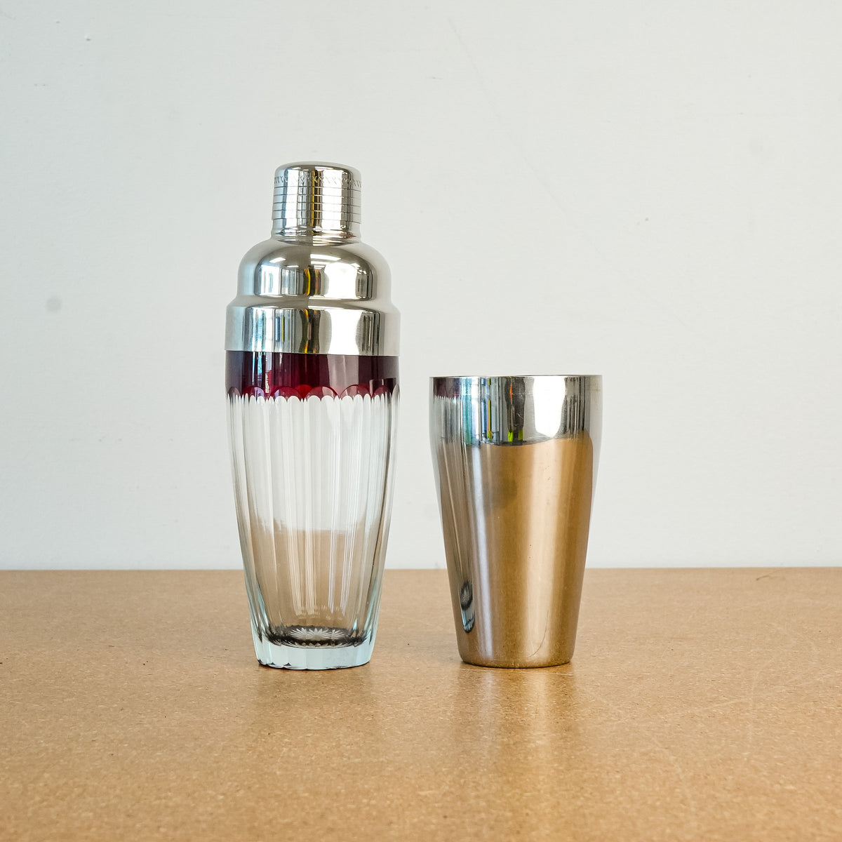 Classic Steel & Glass Cocktail Shaker 10.5-Inch Tall with Matching Tumbler