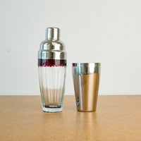 Classic Steel & Glass Cocktail Shaker 10.5-Inch Tall with Matching Tumbler