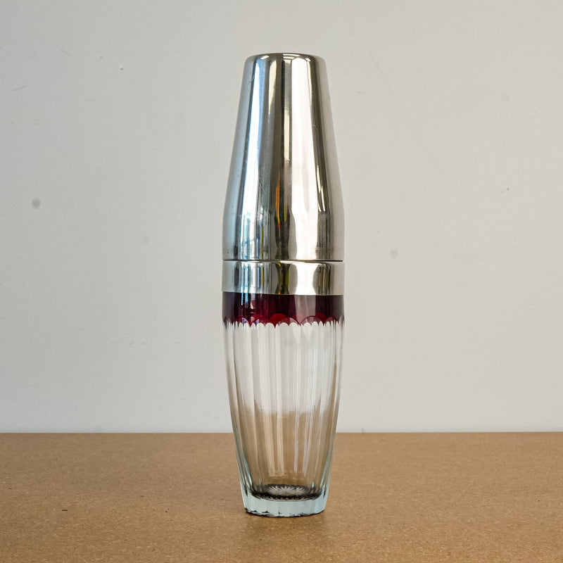 Classic Steel & Glass Cocktail Shaker 10.5-Inch Tall with Matching Tumbler