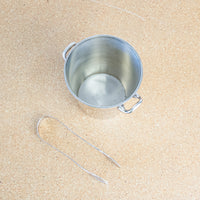 Decorative 5.75-Inch Tall Ice Bucket in Stainless Steel with Tongs