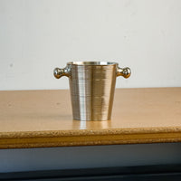 Decorative 5.75-Inch Tall Ice Bucket in Ribbed Stainless Steel