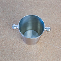 Decorative 5.75-Inch Tall Ice Bucket in Ribbed Stainless Steel