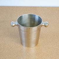 Decorative 5.75-Inch Tall Ice Bucket in Ribbed Stainless Steel