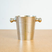 Decorative 5.75-Inch Tall Ice Bucket in Ribbed Stainless Steel