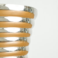 Decorative Ribbed Stainless Steel 7.75-Inch Vessel