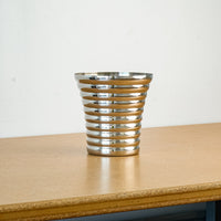 Decorative Ribbed Stainless Steel 7.75-Inch Vessel