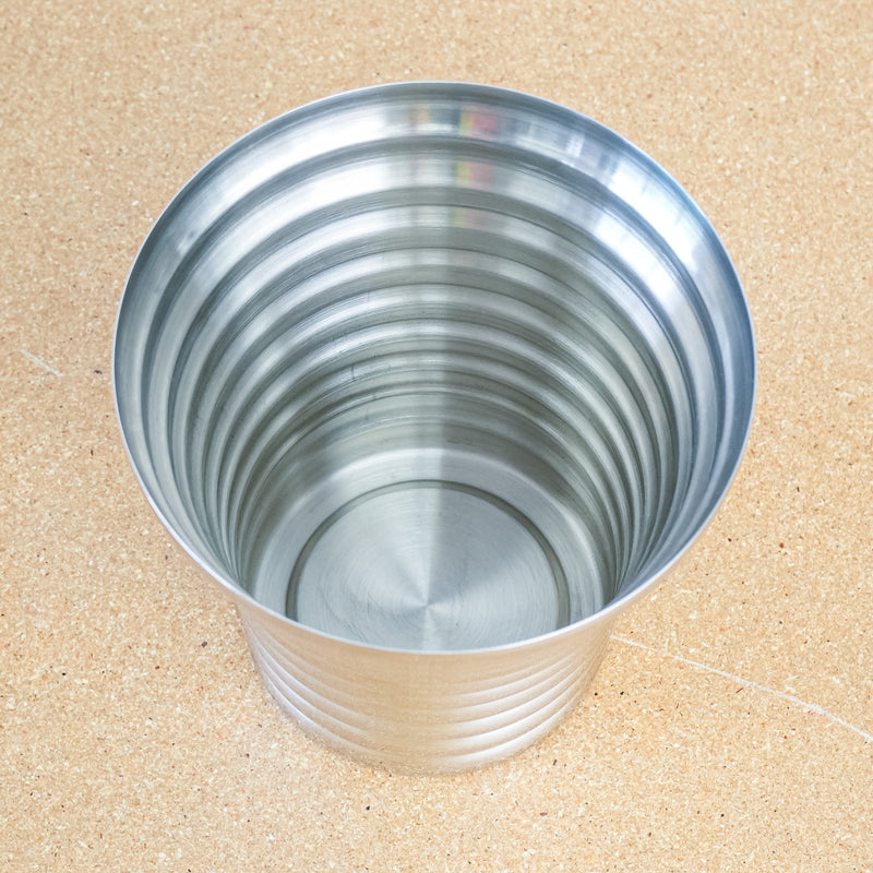 Decorative Ribbed Stainless Steel 7.75-Inch Vessel