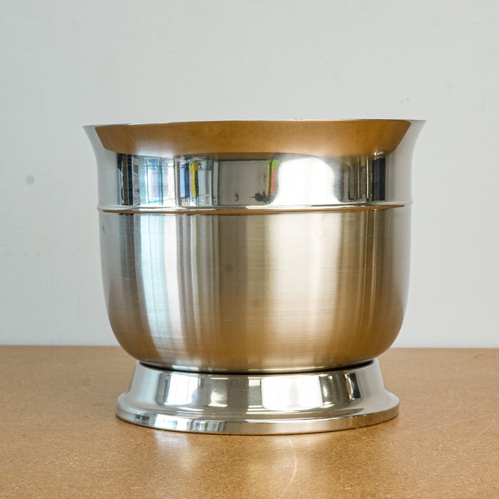 Decorative Brushed Stainless Steel 9.5x8-Inch Vessel