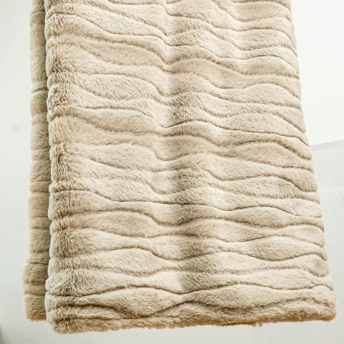 Faux Fur Throw 50" x 70" Oversized in Taupe Gray