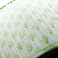 Lamp Shade in White, 12-14" Diameter with Green Floral Pattern