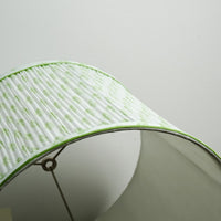 Lamp Shade in White, 12-14" Diameter with Green Floral Pattern