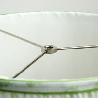 Lamp Shade in White, 12-14" Diameter with Green Floral Pattern