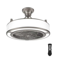 Windara 22" Brushed Nickel Ceiling Fan w/ Dimmable LED Light Kit & Remote