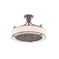 Windara 22" Brushed Nickel Ceiling Fan w/ Dimmable LED Light Kit & Remote