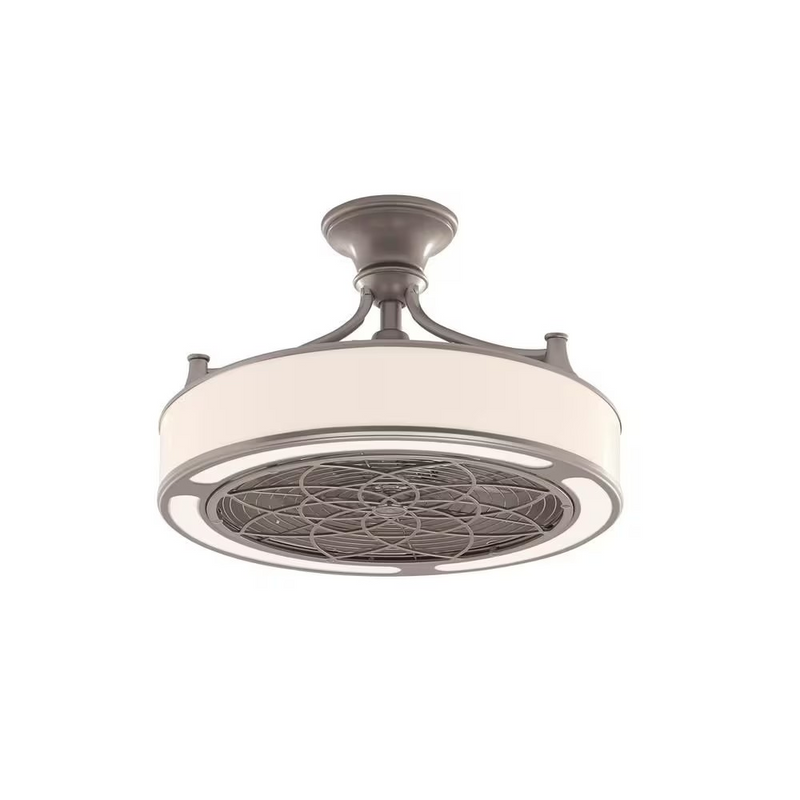 Windara 22" Brushed Nickel Ceiling Fan w/ Dimmable LED Light Kit & Remote