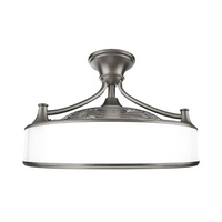 Windara 22" Brushed Nickel Ceiling Fan w/ Dimmable LED Light Kit & Remote