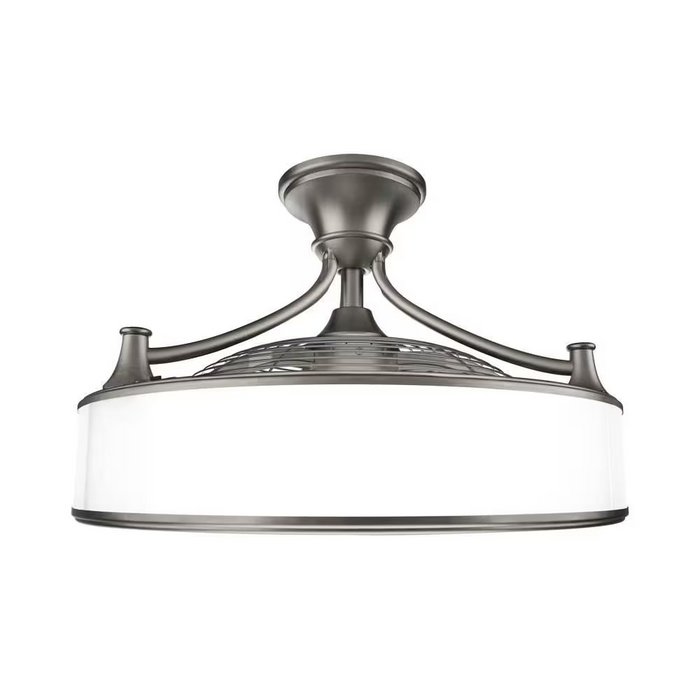 Windara 22" Brushed Nickel Ceiling Fan w/ Dimmable LED Light Kit & Remote