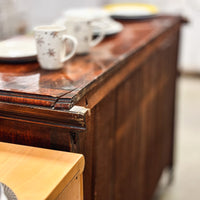 Retro Wooden Dining Buffet 58x38-Inch with Brass Handles