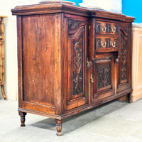Retro Wooden Dining Buffet 58x38-Inch with Brass Handles