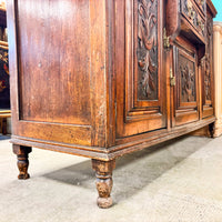 Retro Wooden Dining Buffet 58x38-Inch with Brass Handles