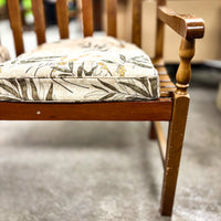 Wooden Slatted Bench 47x35-Inch with Cushioned Seats