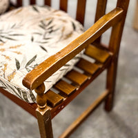 Wooden Slatted Bench 47x35-Inch with Cushioned Seats