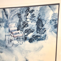 39x33-Inch Framed Artwork Winter Landscape Painting – Signed