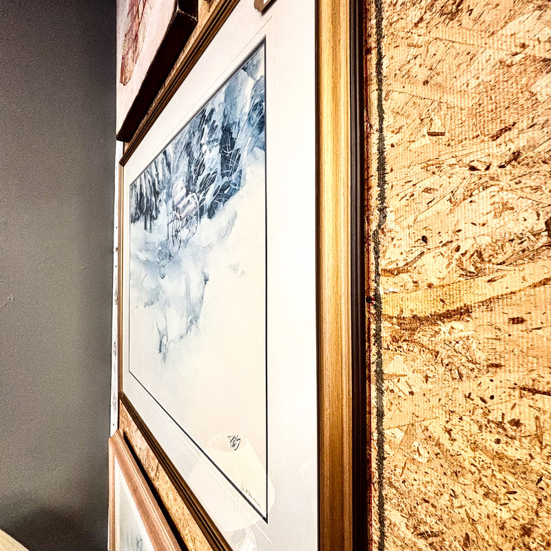 39x33-Inch Framed Artwork Winter Landscape Painting – Signed