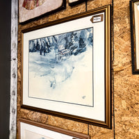 39x33-Inch Framed Artwork Winter Landscape Painting – Signed