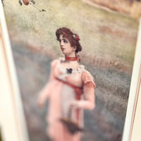 14x32-Inch Framed Pastoral Scene Artwork by Marcus Stone