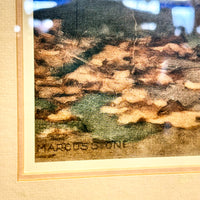 14x32-Inch Framed Pastoral Scene Artwork by Marcus Stone
