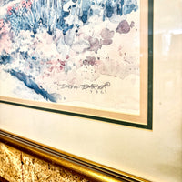 34x27-Inch Framed Cottage Artwork by Dalina Darton – 1986
